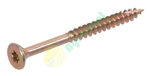 Șurub pentru PAL cap înecat torx TX30 6x70mm oțel pasivizat în galben Kramp