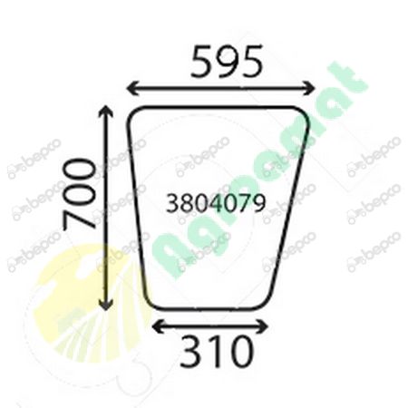LOWER DOOR WINDOW FLAT - NON-TINTED