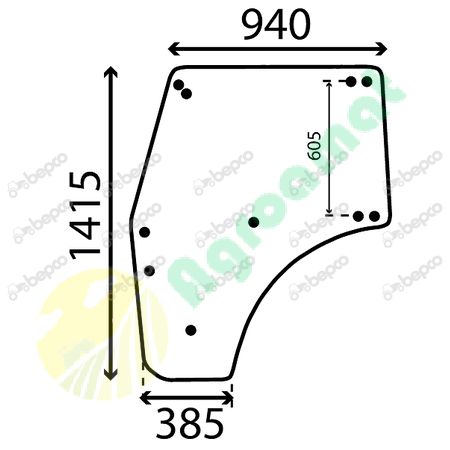 DOOR WINDOW FLAT - TINTED