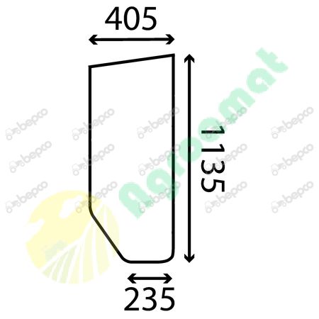 DOOR WINDOW FLAT - NON-TINTED