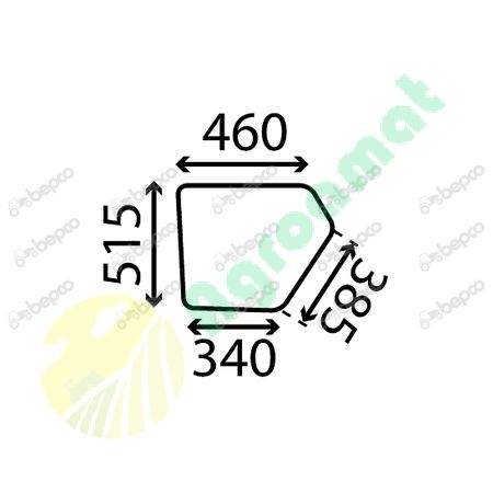 LOWER DOOR WINDOW FLAT - NON-TINTED