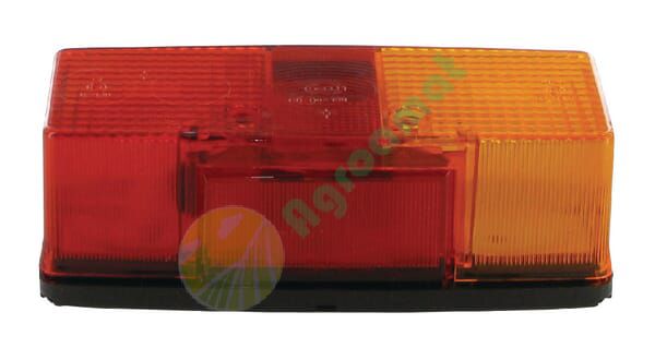 Lampă spate dreapta dreptunghiulară 12/24V roșu/portocaliu cu șurub 158x51x64mm Hella