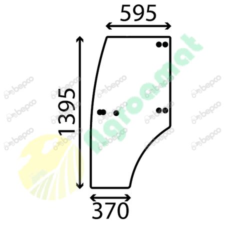 DOOR WINDOW LH - CURVED - TINTED