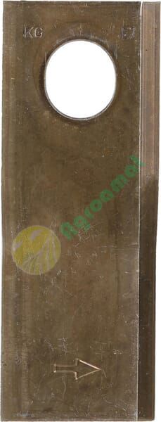 Lamă cositoare stânga 126x47x4mm orificiu 23x20,5mm oval pachet 25 buc. potrivită pentru Taarup
