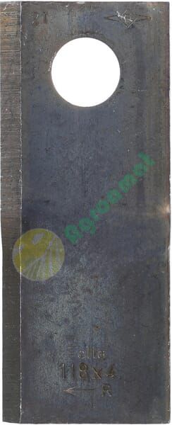 Lamă cositoare dreapta 118x48x4mm orificiu 19mm pachet 25 buc. potrivită pentru Fella