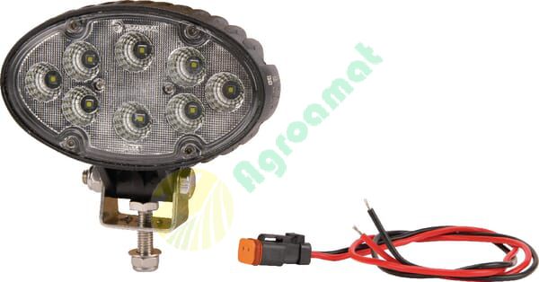 Lampă de lucru LED 24W 1920lm ovală 10-30V albă 130x53x78mm tip flood mufă Deutsch 8 LED-uri Kramp