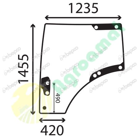 DOOR WINDOW LEFT - CURVED - TINTED