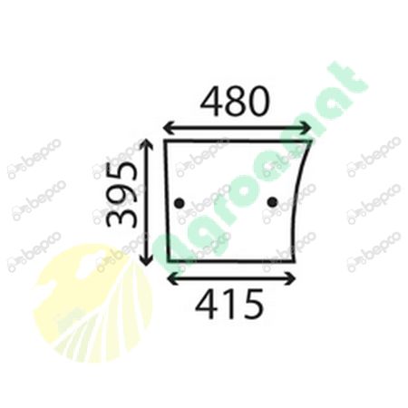 LOWER DOOR WINDOW FLAT - NON-TINTED
