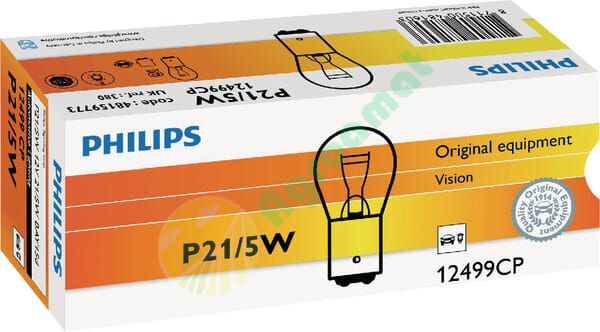Bec standard P21/5W sferă BAY15d 12V 21W/5W 440lm alb Philips