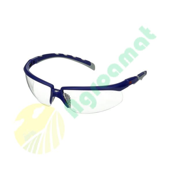 Ochelari de protecție Solus 2000, rame albastre/gri, anti-aburire/anti-zgârieturi, lentile necolorate