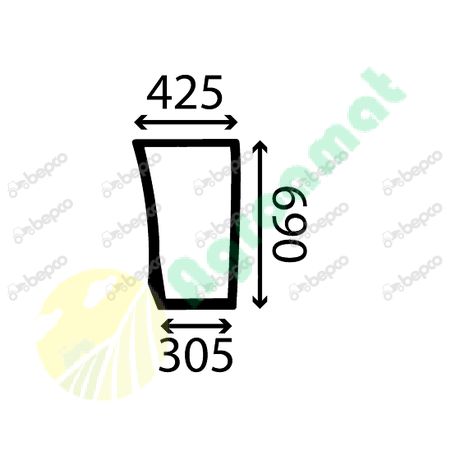 LOWER FRONT GLASS LEFT - CURVED - TINTED