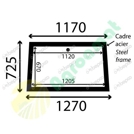 OPENING FRONT WINDSHIELD WITH FRAME - FLAT - NON-TINTED