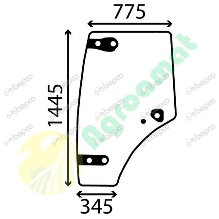 DOOR WINDOW LEFT - CURVED - TINTED