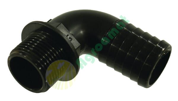 Racord furtun cot 90° 40mm x 1 1/4" tată