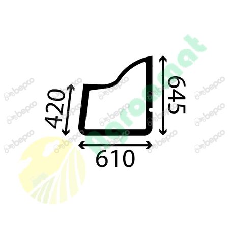 LOWER DOOR WINDOW LEFT - FLAT - TINTED