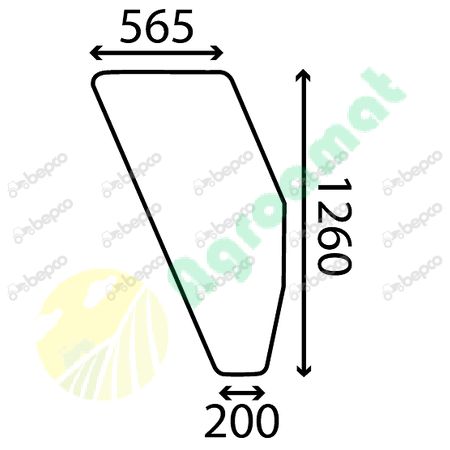 DOOR WINDOW RIGHT - CURVED - TINTED