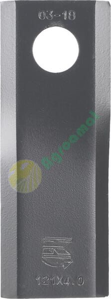 Lamă cositoare stânga 122x45x4mm orificiu 18,25mm pachet 25 buc. potrivită pentru Kuhn/Claas/John Deere/New Holland