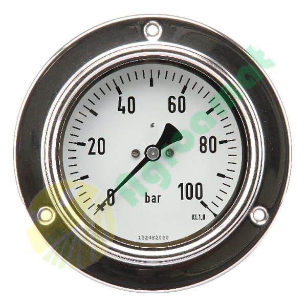 Manometru diametru 100mm 0-100 bari 1/2" montare pe panou