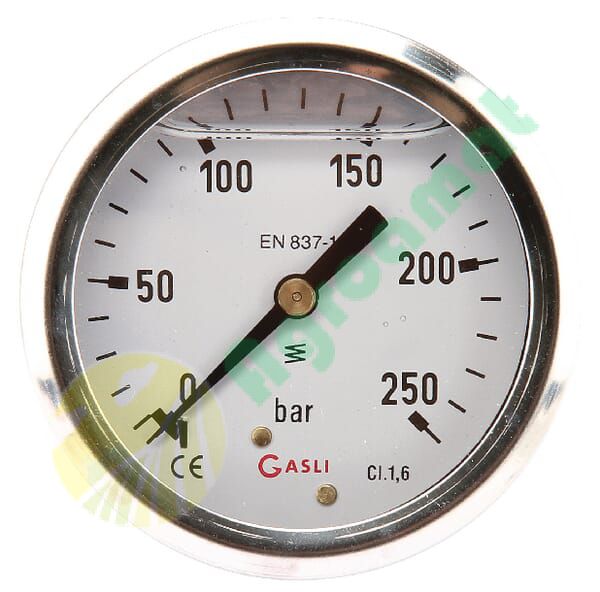 Manometru Ø63 0-250bar ¼" spate