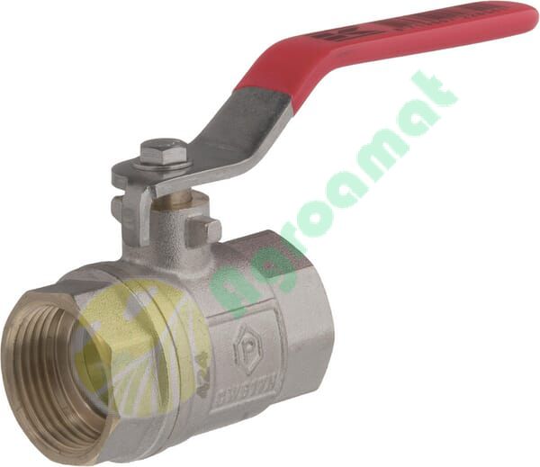 Robinet cu bilă BSP 2x mamă 1", mâner oțel inoxidabil