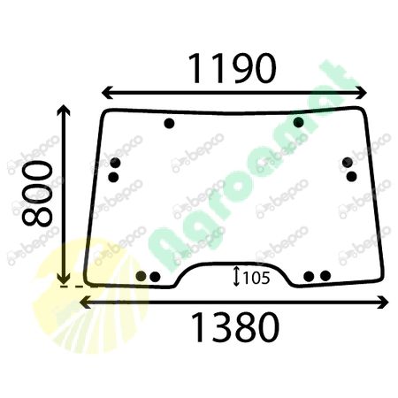 OPENING FRONT WINDSHIELD CURVED - NON-TINTED
