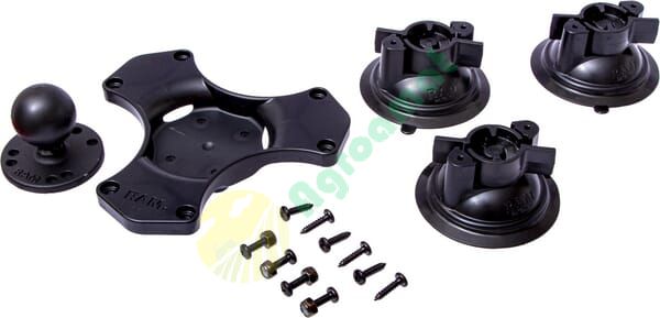 Suport cu 3 ventuze Twist-Lock™ bilă mărime C/1,5"