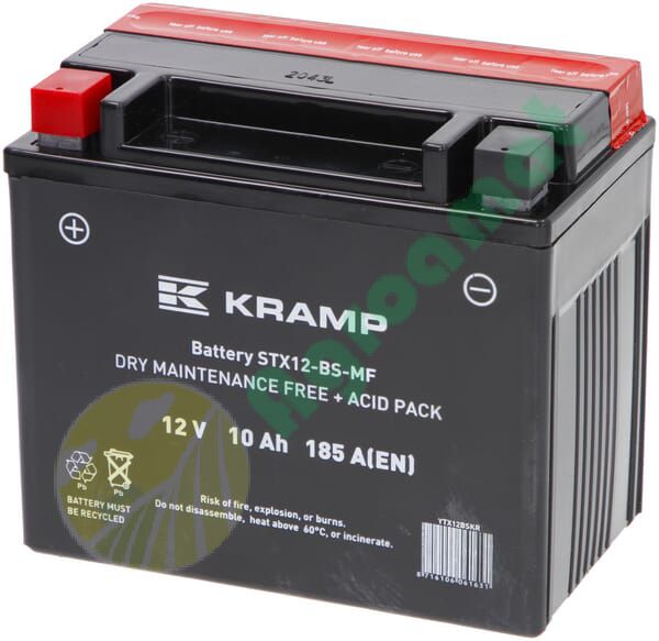 Baterie 12V 10Ah 185A cu pachet acid Kramp