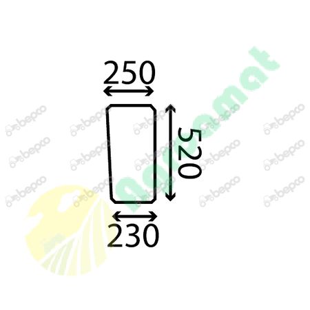 LOWER FRONT GLASS FLAT - NON-TINTED