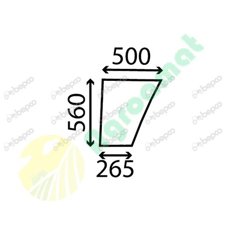 LOWER DOOR WINDOW LEFT - CURVED - TINTED