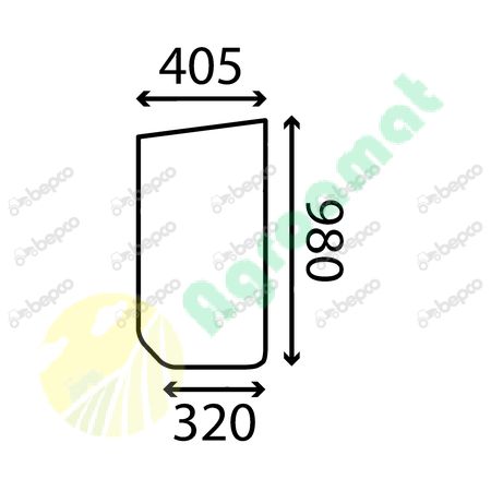 DOOR WINDOW FLAT - NON-TINTED