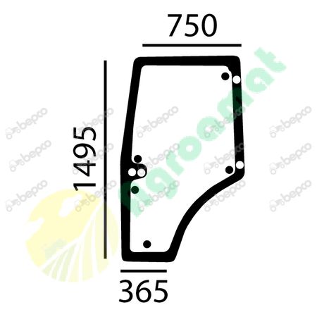 DOOR WINDOW LEFT - CURVED - TINTED