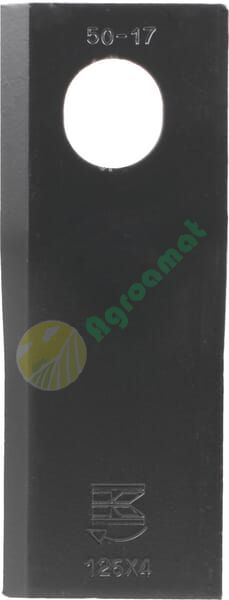 Lamă cositoare dreapta 126x47x4mm orificiu 23x20,5mm oval pachet 25 buc. potrivită pentru Taarup