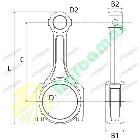 CONNECTING ROD L 297 - Ø 67 -38 mm