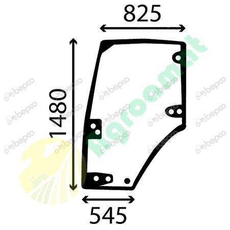 DOOR WINDOW LEFT - CURVED - TINTED