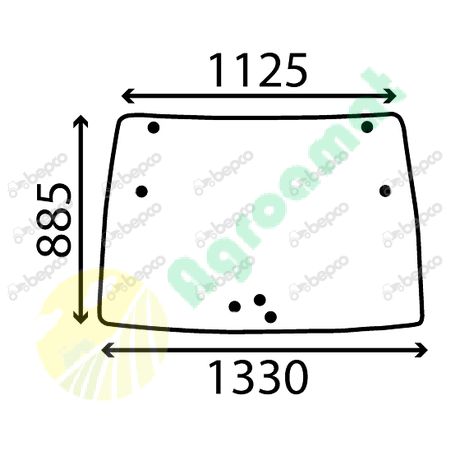 OPENING FRONT WINDSHIELD CURVED - NON-TINTED