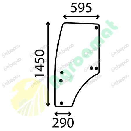 DOOR WINDOW LEFT - CURVED - TINTED