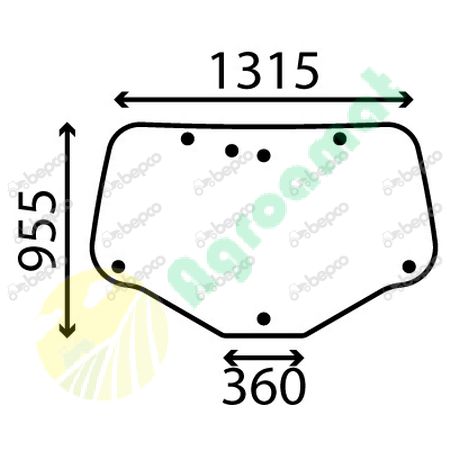 REAR WINDOW CURVED - GREEN TINTED