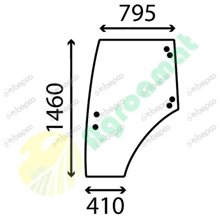 DOOR WINDOW LEFT - CURVED - TINTED