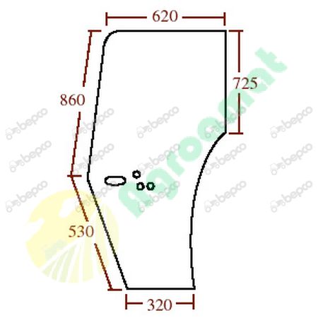 DOOR WINDOW LEFT - CURVED - NON-TINTED