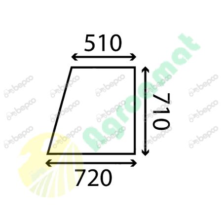 UPPER DOOR WINDOW FLAT - NON-TINTED
