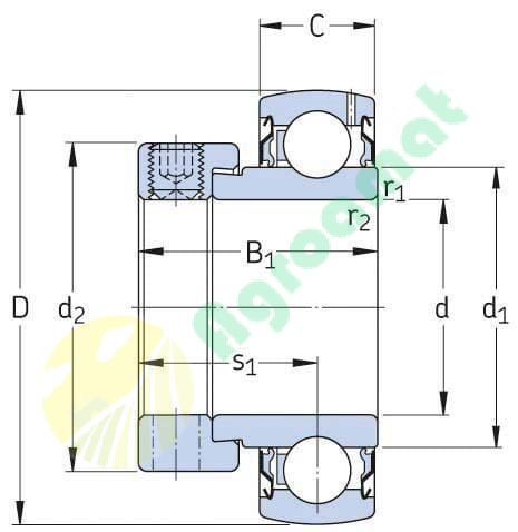 Rulment radial cu bile, de inserție gopart