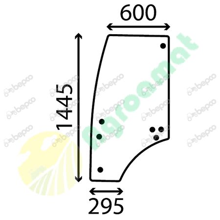 DOOR WINDOW LEFT - CURVED - TINTED